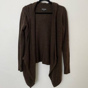 BetaBrand “Black Wool” wrap sweater with thumb holes and hood Size S/M.